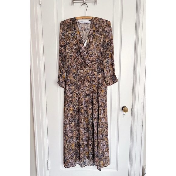 IRO • Mauri Wrap-Effect Printed Crepe de Chine Midi Dress maxi floral viscose - Picture 2 of 10